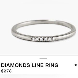 Mejuri Diamonds Lines Ring 14k White Gold, Size 4